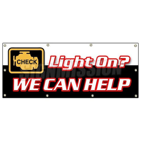 CHECK ENGINE LIGHT BANNER SIGN warning sensor repair maintenance
